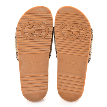 Gucci Monogram Jumbo GG Mens Slide Sandals 40 Camel Ebony 6 of 9