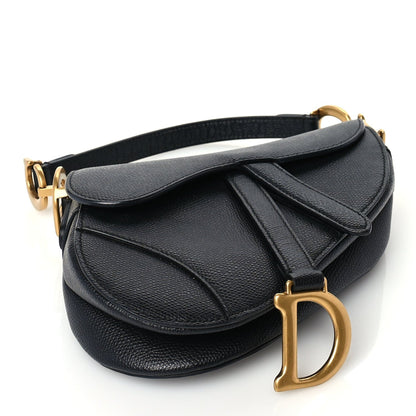 Christian Dior Grained Calfskin Mini Saddle Bag  Black 3 of 8