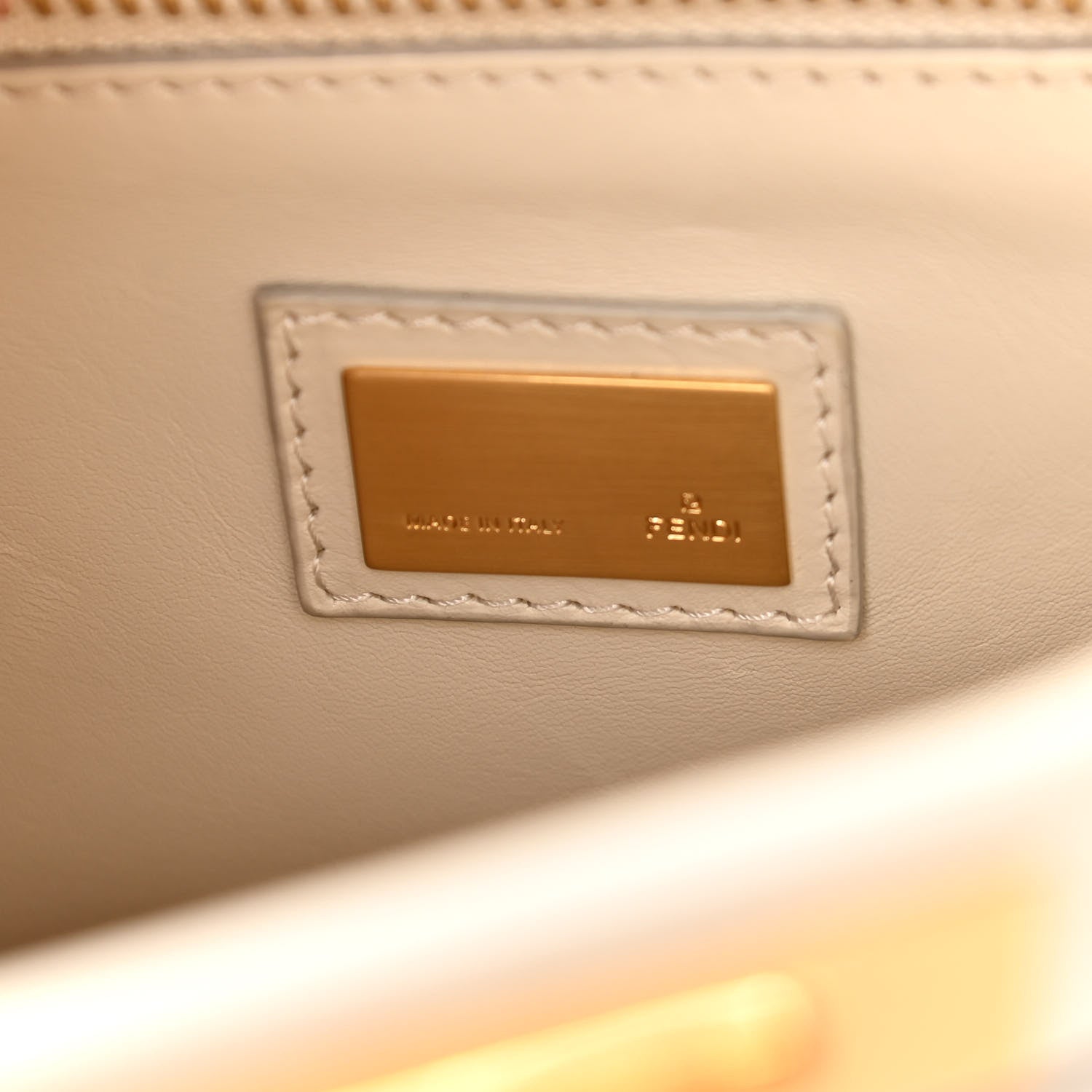 Fendi Nappa Medium Peekaboo Iconic Satchel White 7 of 13