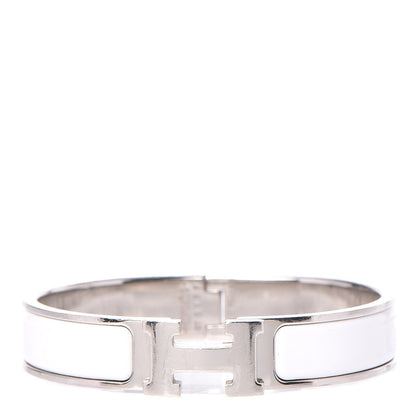 Hermes Enamel Narrow Clic Clac H Bracelet PM White 1 of 6