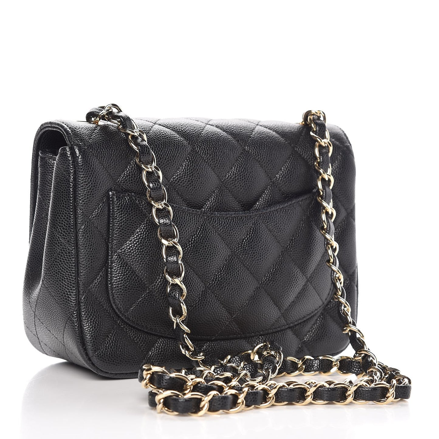 Caviar Quilted Mini Square Flap Black