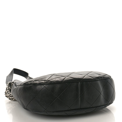 Chanel Lambskin Chain Rows Quilted Chain Hobo Black 4 of 10