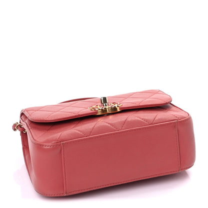 Chanel Lambskin Quilted Small Chain Infinity Top Handle Flap Pink 3 of 8
