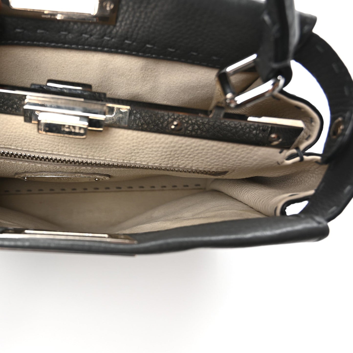 Cuoio Romano Selleria Bi-Color Medium Peekaboo Iconic Satchel Asfalto Latte