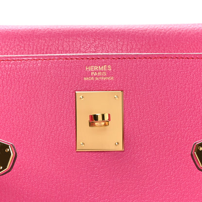 Hermes Chevre Mysore Kelly Retourne 32 Rose Shocking 6 of 11