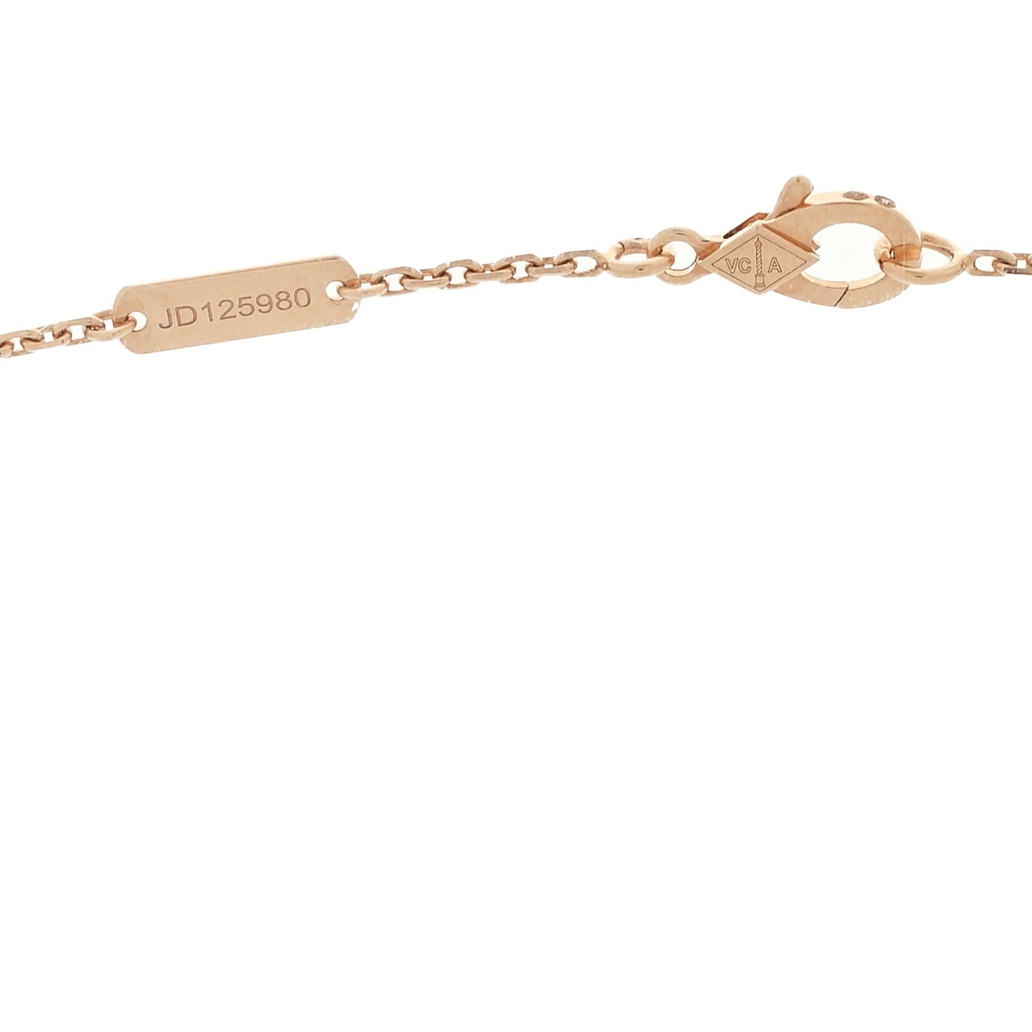 18K Rose Gold Gray Mother of Pearl Vintage Alhambra Pendant Necklace
