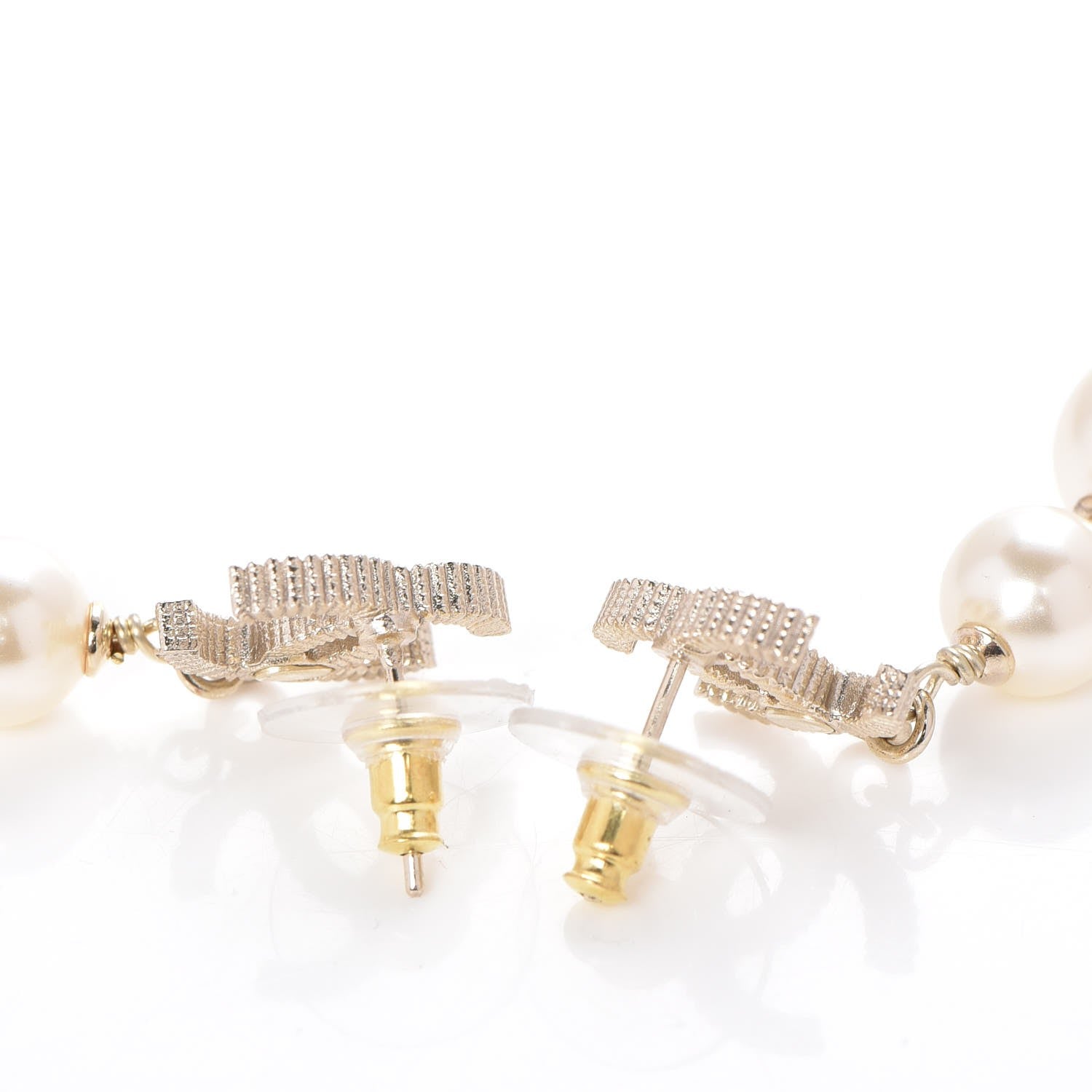 Chanel Pearl CC Drop Earrings Gold 5 of 5