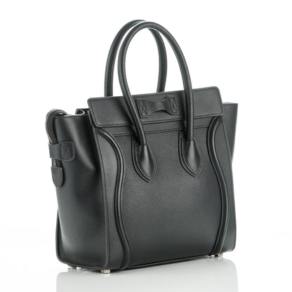 Celine Drummed Calfskin Micro Luggage Black 3 of 7