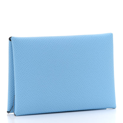 Hermes Epsom Calvi Duo Card Case Celeste 3 of 8