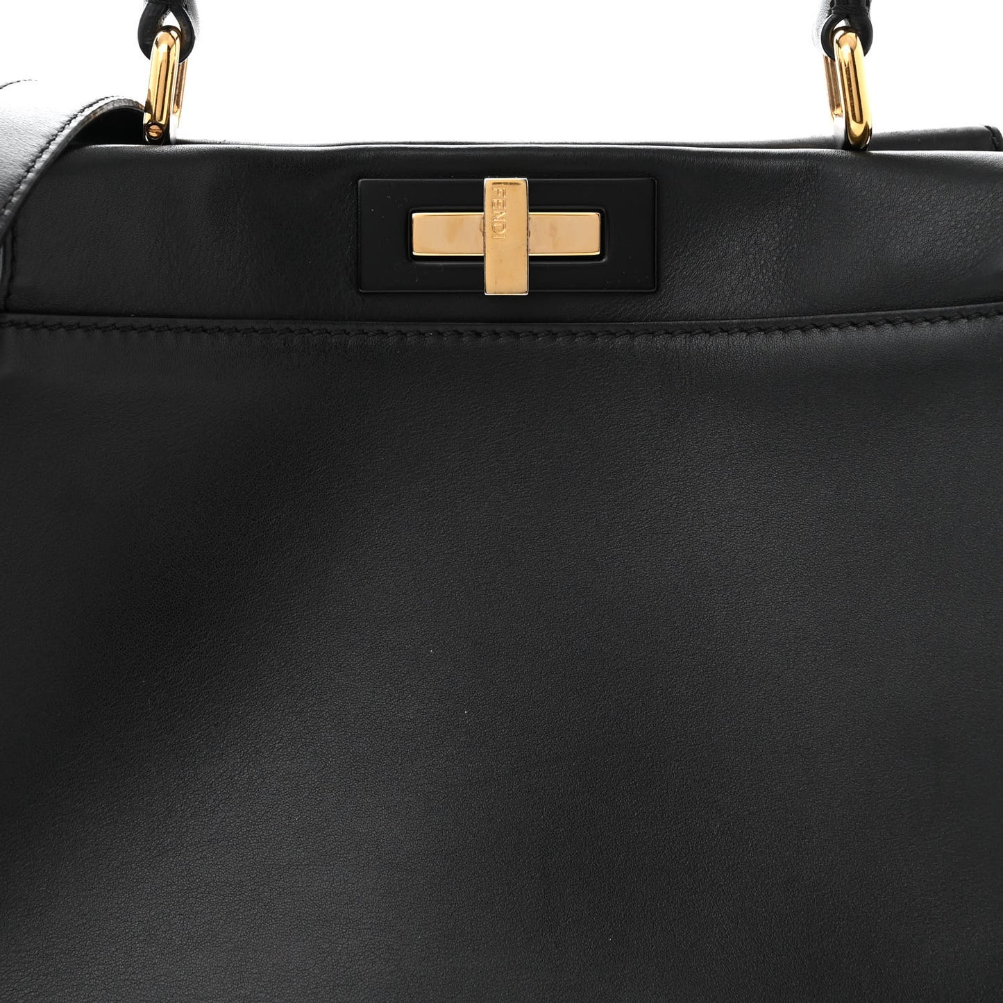 Vitello Seta Shiny Nappa Medium Peekaboo Iconic Satchel Black
