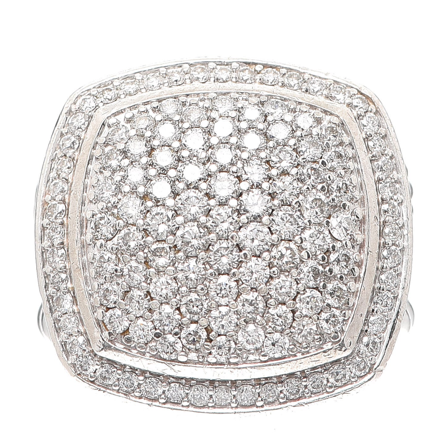 Sterling Silver Diamond 17mm Albion Pave Ring 54 6.75
