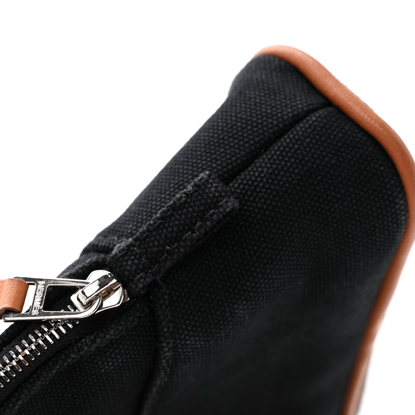 Cotton Canvas Mini Bolide Travel Cosmetic Pouch Black