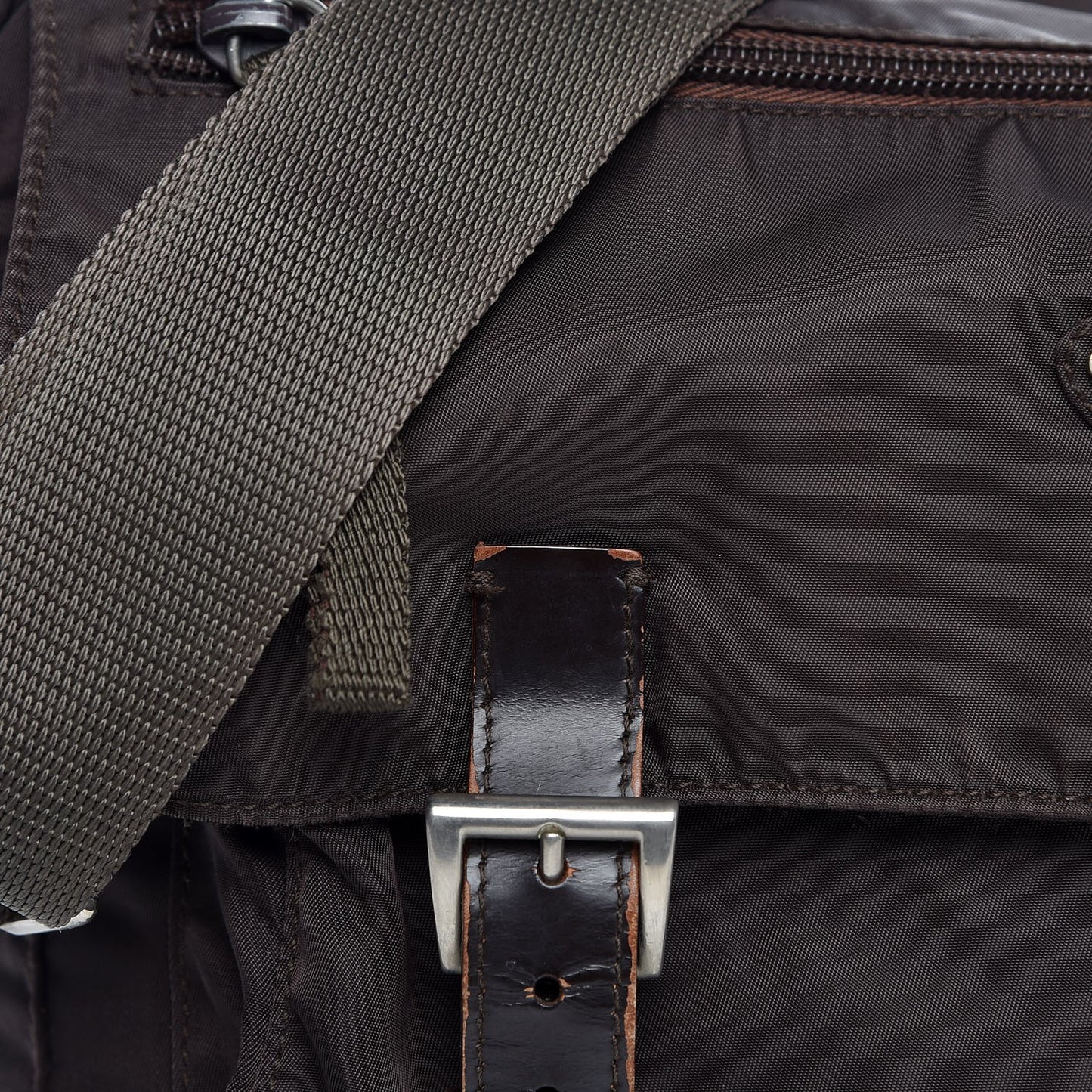 Tessuto Nylon Messenger Bag Brown