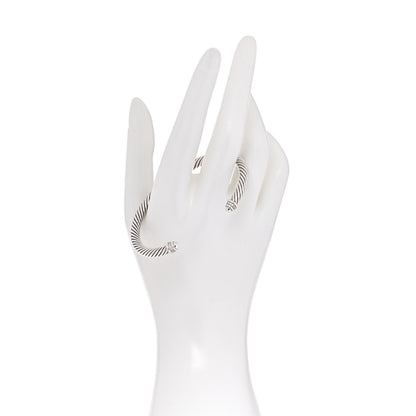 David Yurman Sterling Silver Diamond 5mm Cable Classics Bracelet 3 of 6