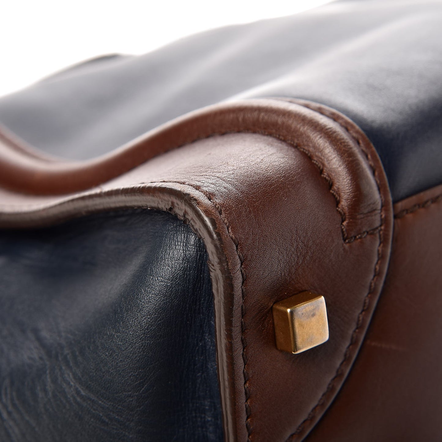 Smooth Calfskin Mini Tri-Color Luggage Navy