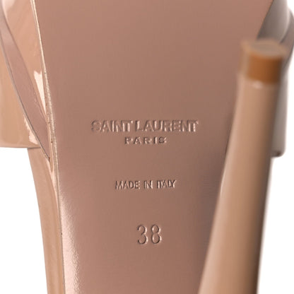 Saint Laurent Patent Tribute Lips Platform Sandals 38 Nude 7 of 9