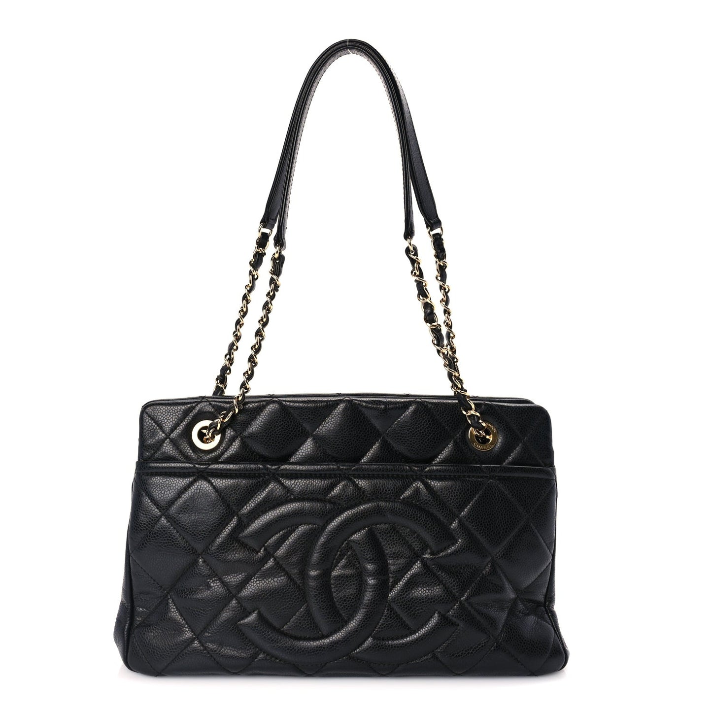 Caviar Quilted Timeless CC Soft Tote Black