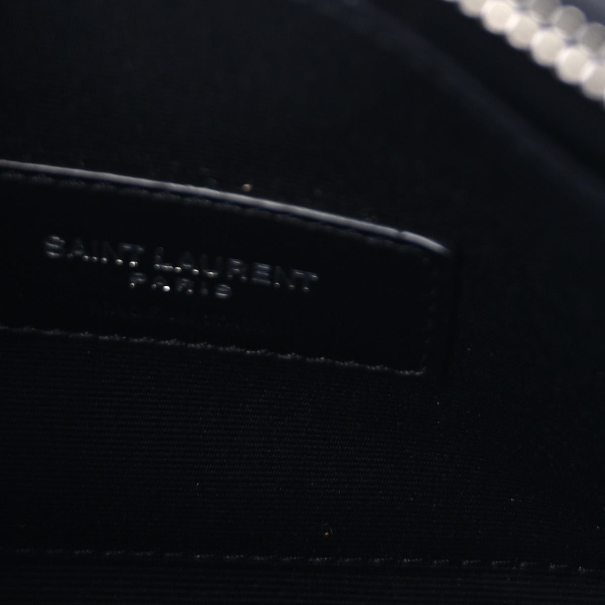 Saint Laurent Calfskin Crocodile Embossed Monogram Bill Pouch Black 5 of 6
