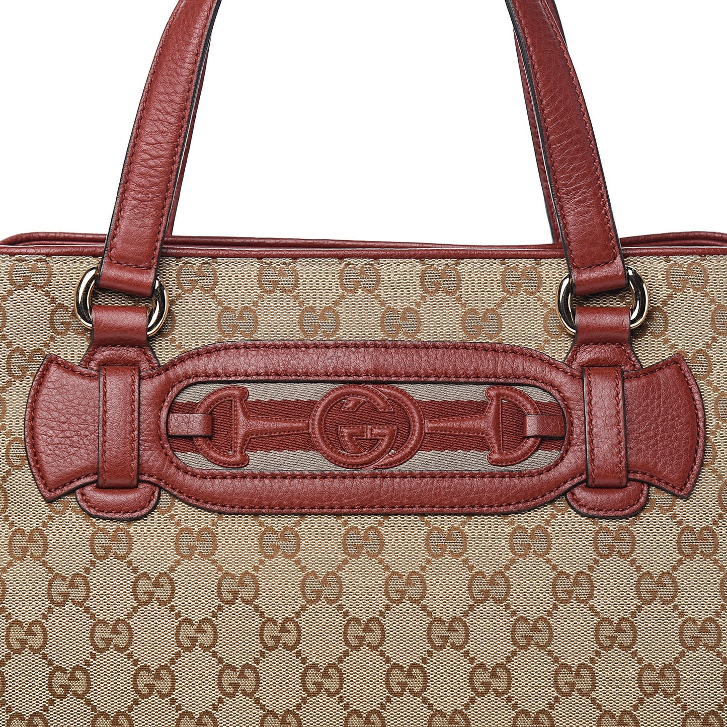 Monogram Web Medium Dressage Tote Red