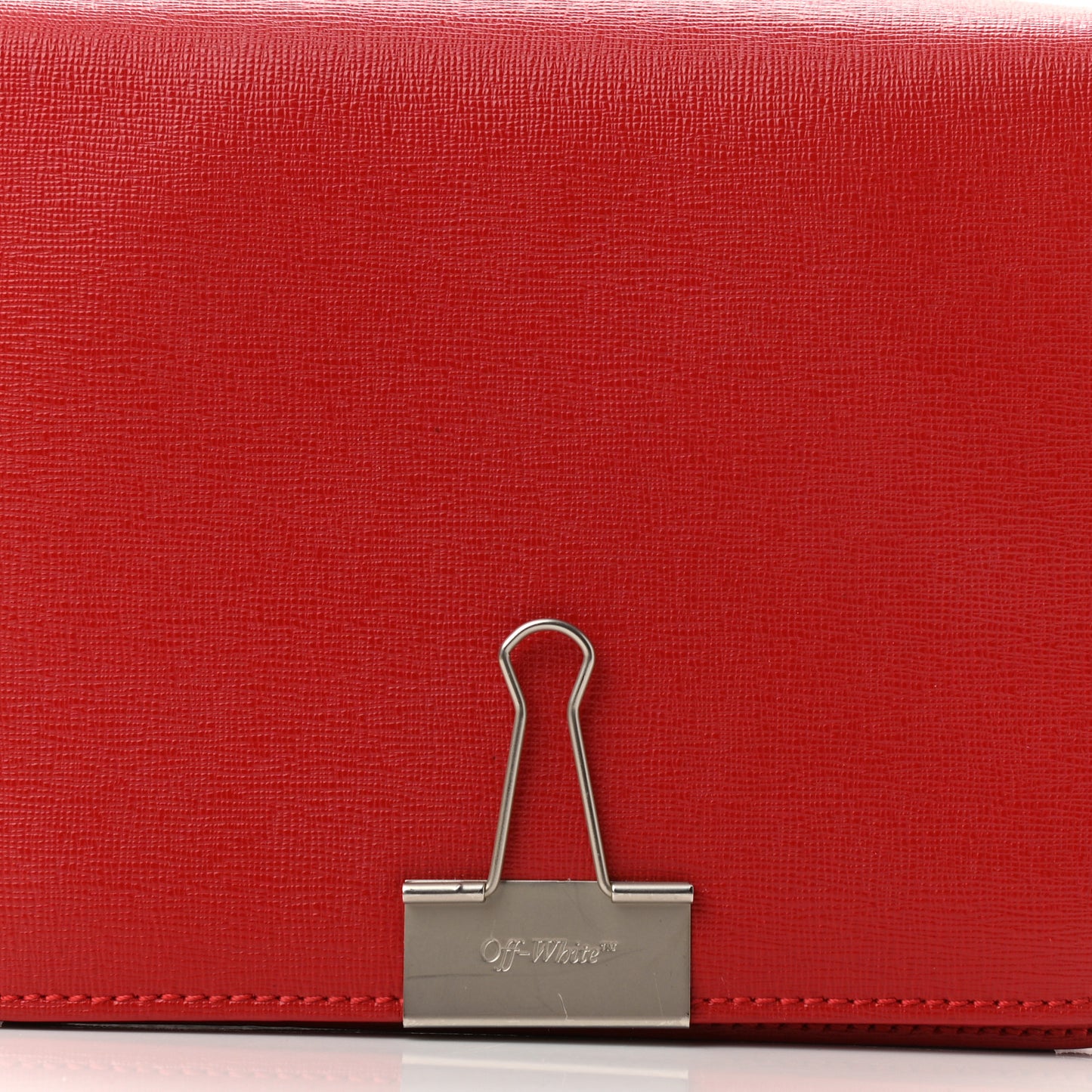 Calfskin Binder Clip Bag Red