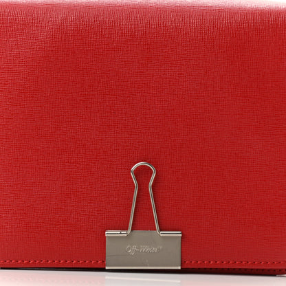 Off-White Calfskin Binder Clip Bag Red 8 of 10