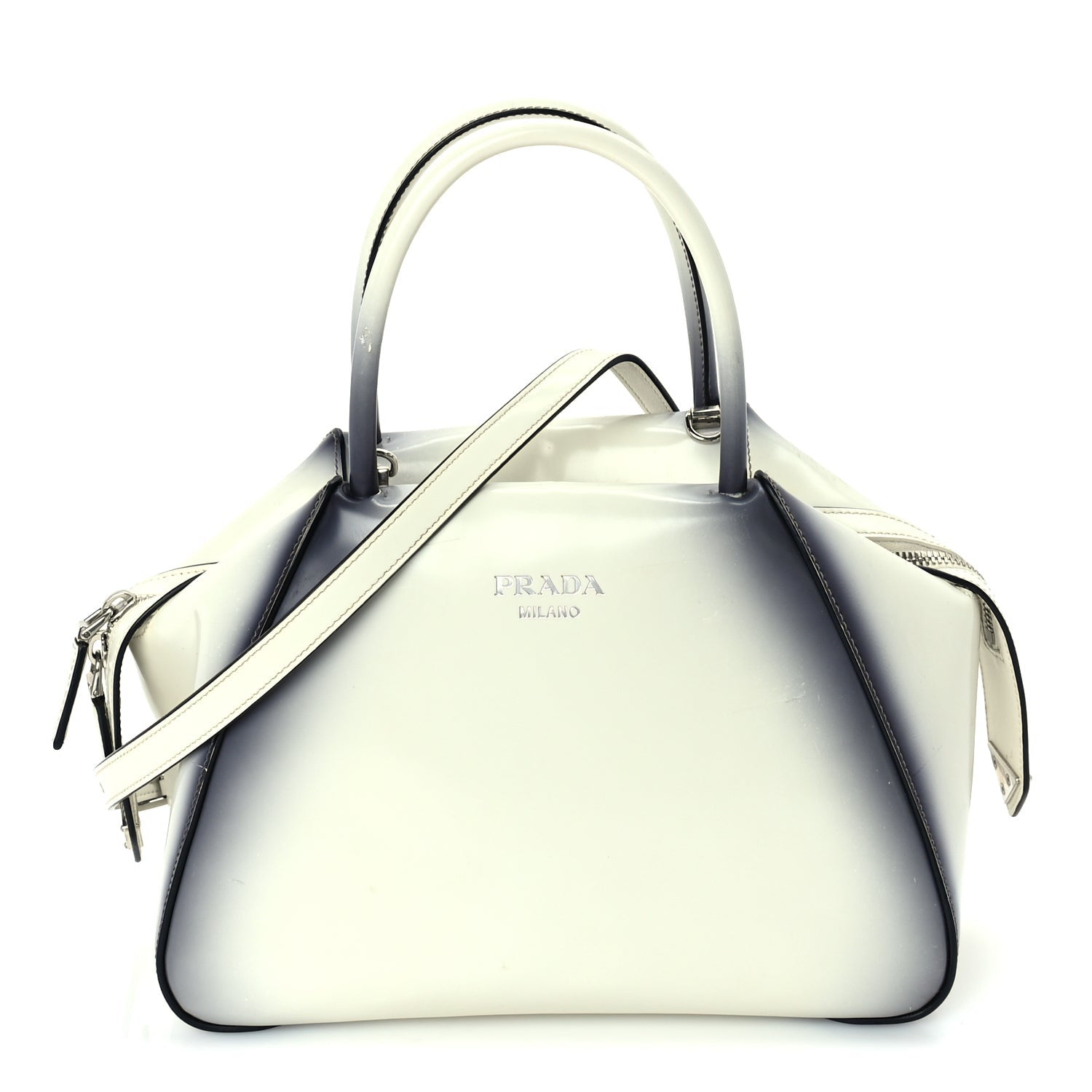 Prada Spazzolato Small Supernova Handbag White Sfumato 1 of 8