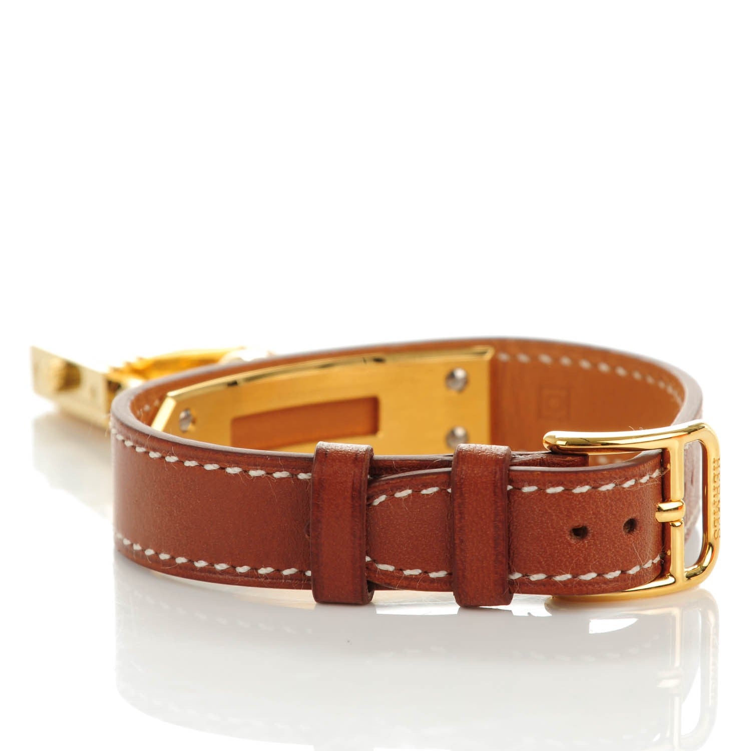 Hermes Stainless Steel Barenia 20mm Kelly Cadena Quartz Watch Fauve 10 of 10