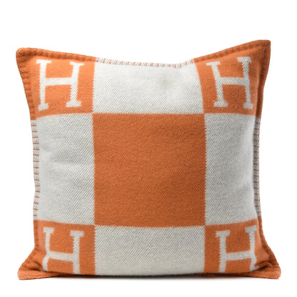 Hermes Wool Cashmere Avalon Pillow PM Ecru Potiron 1 of 3