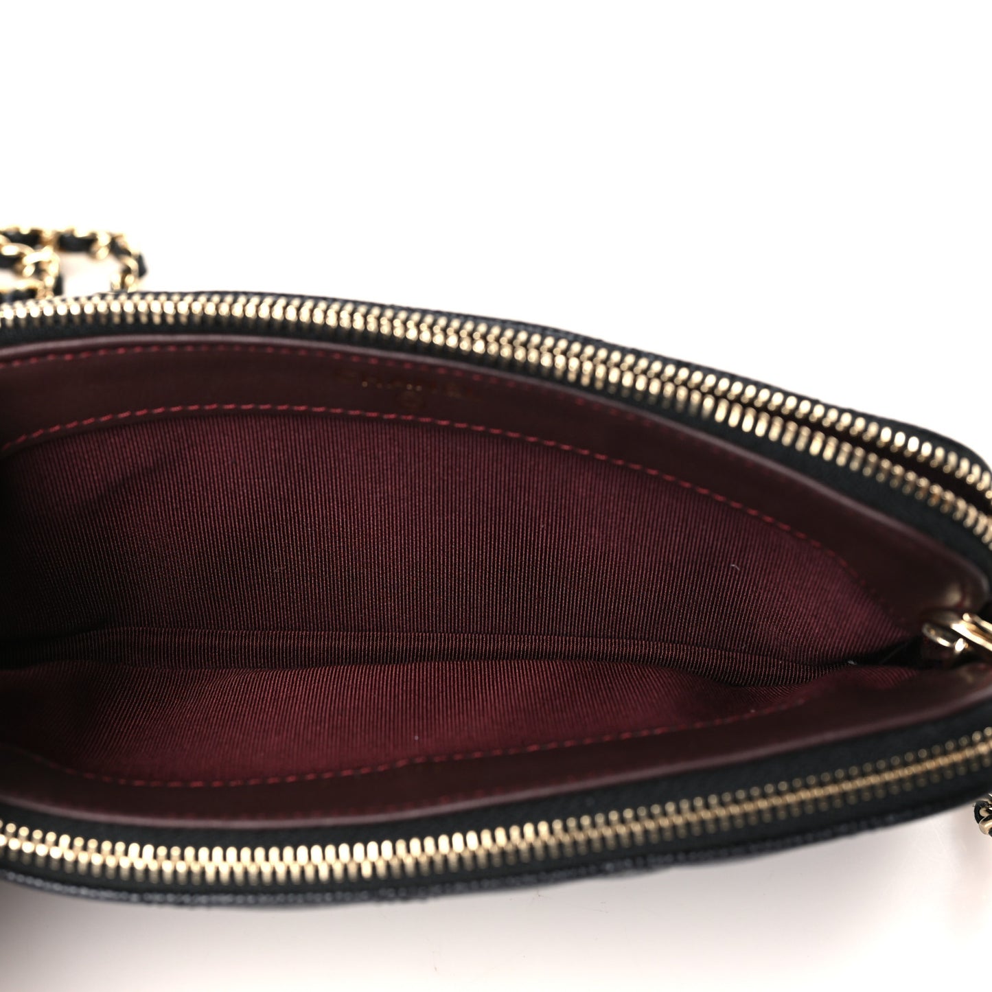Caviar Quilted Small Clutch With Chain Black