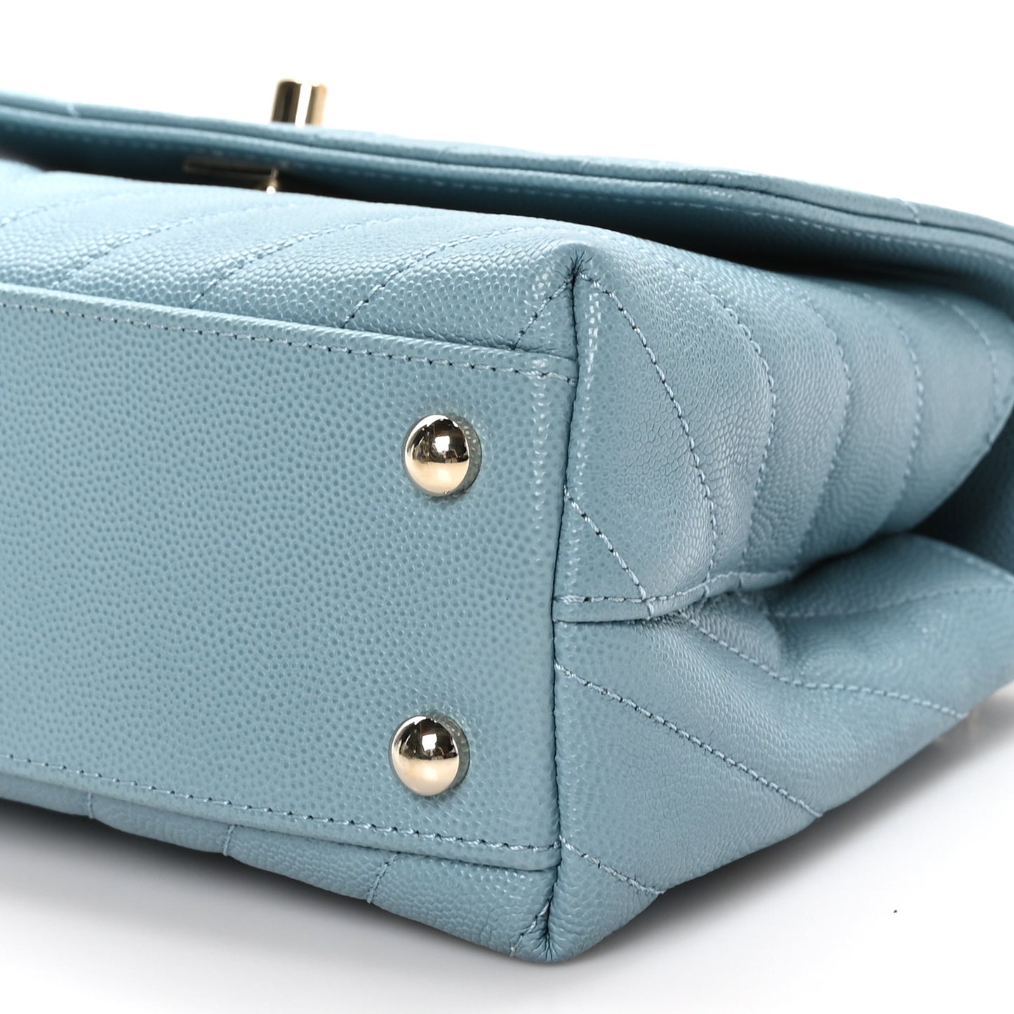 Caviar Chevron Quilted Mini Coco Handle Flap