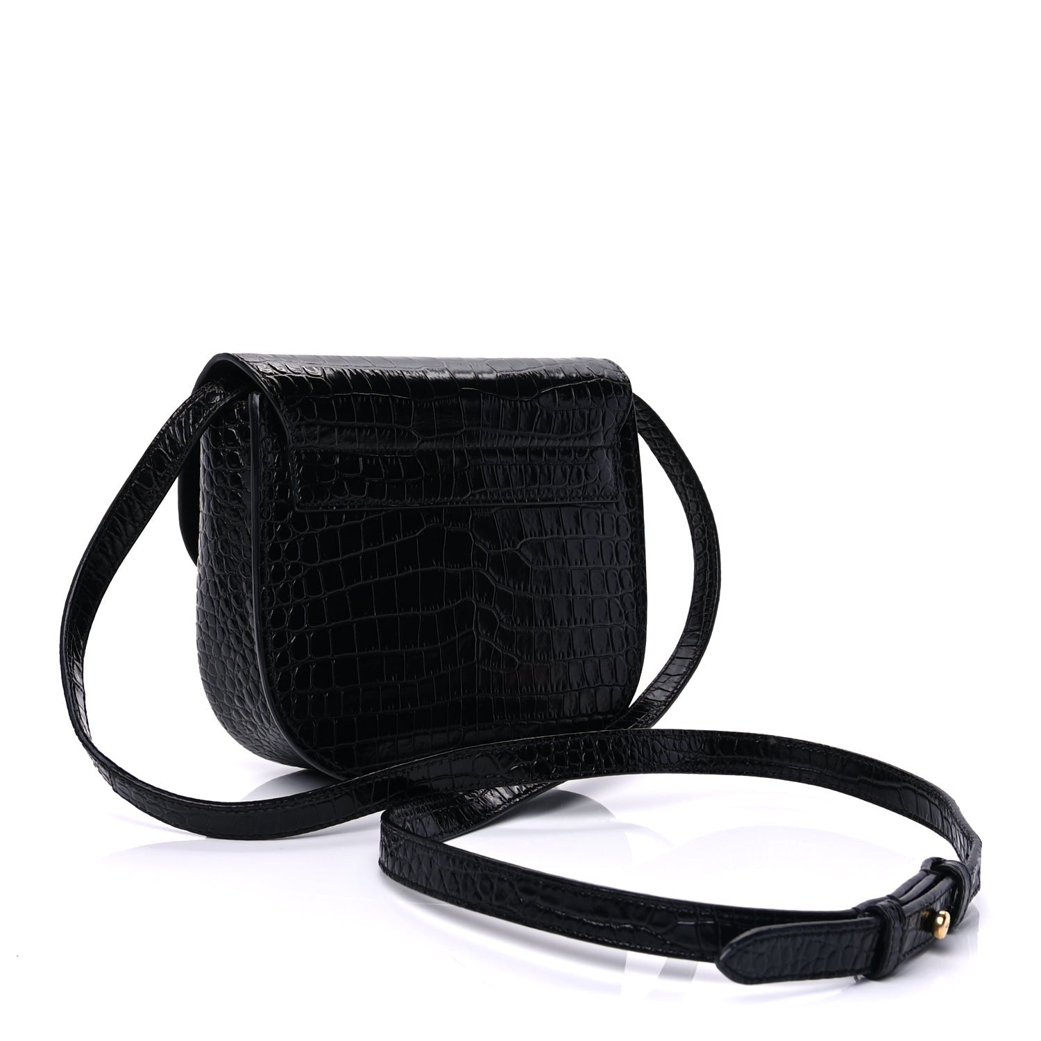 Saint Laurent Crocodile Embossed Calfskin Small Kaia Satchel Black 2 of 8