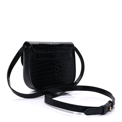 Saint Laurent Crocodile Embossed Calfskin Small Kaia Satchel Black 2 of 8