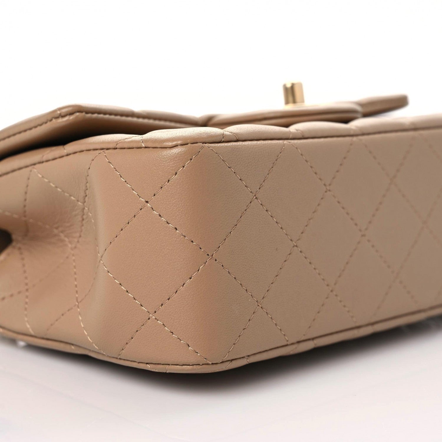 Chanel Lambskin Quilted Metal Mini Top Handle Rectangular Flap Beige 8 of 10