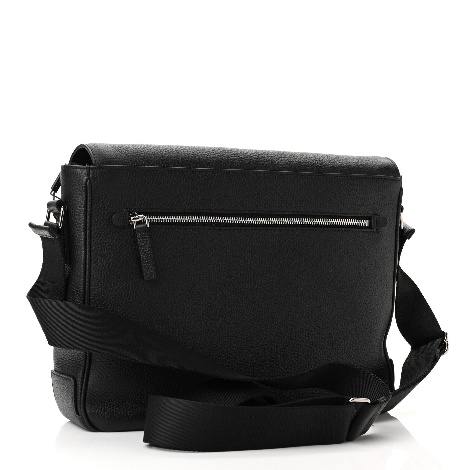 Burberry Grainy Calfskin Embossed Bruno Messenger Black 2 of 8