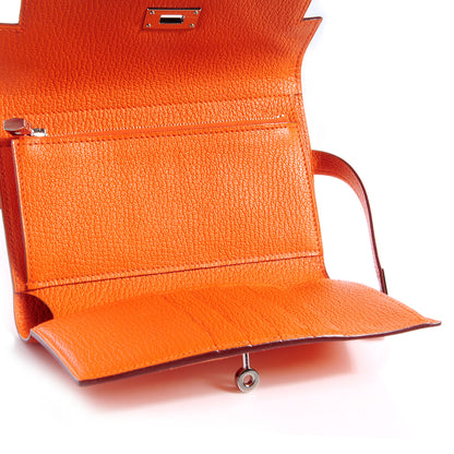 Hermes Chevre Mysore Medium Kelly Wallet Orange 6 of 9