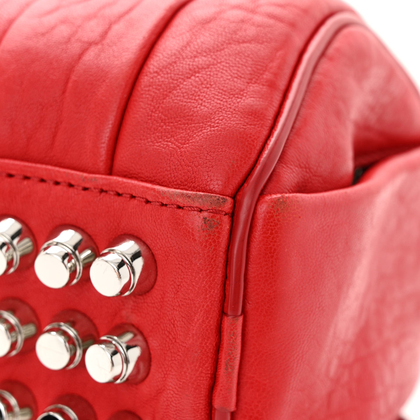 Pebbled Lambskin Mini Rockie Red Rhodium Hardware