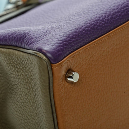 Hermes Taurillon Clemence Arlequin Kelly Retourne 32 Ultraviolet Etain 12 of 30