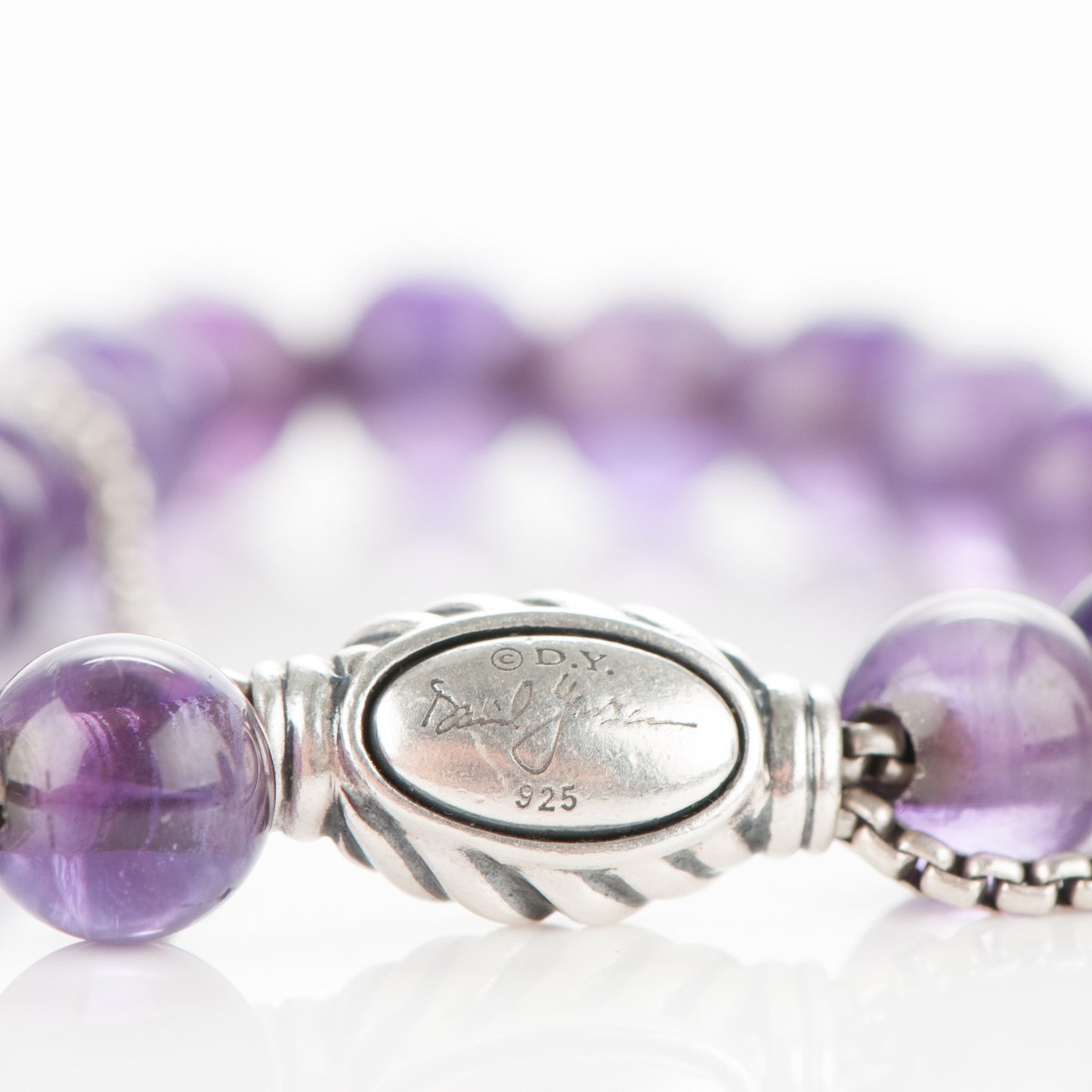 Sterling Silver Amethyst 8mm Spiritual Beads Bracelet