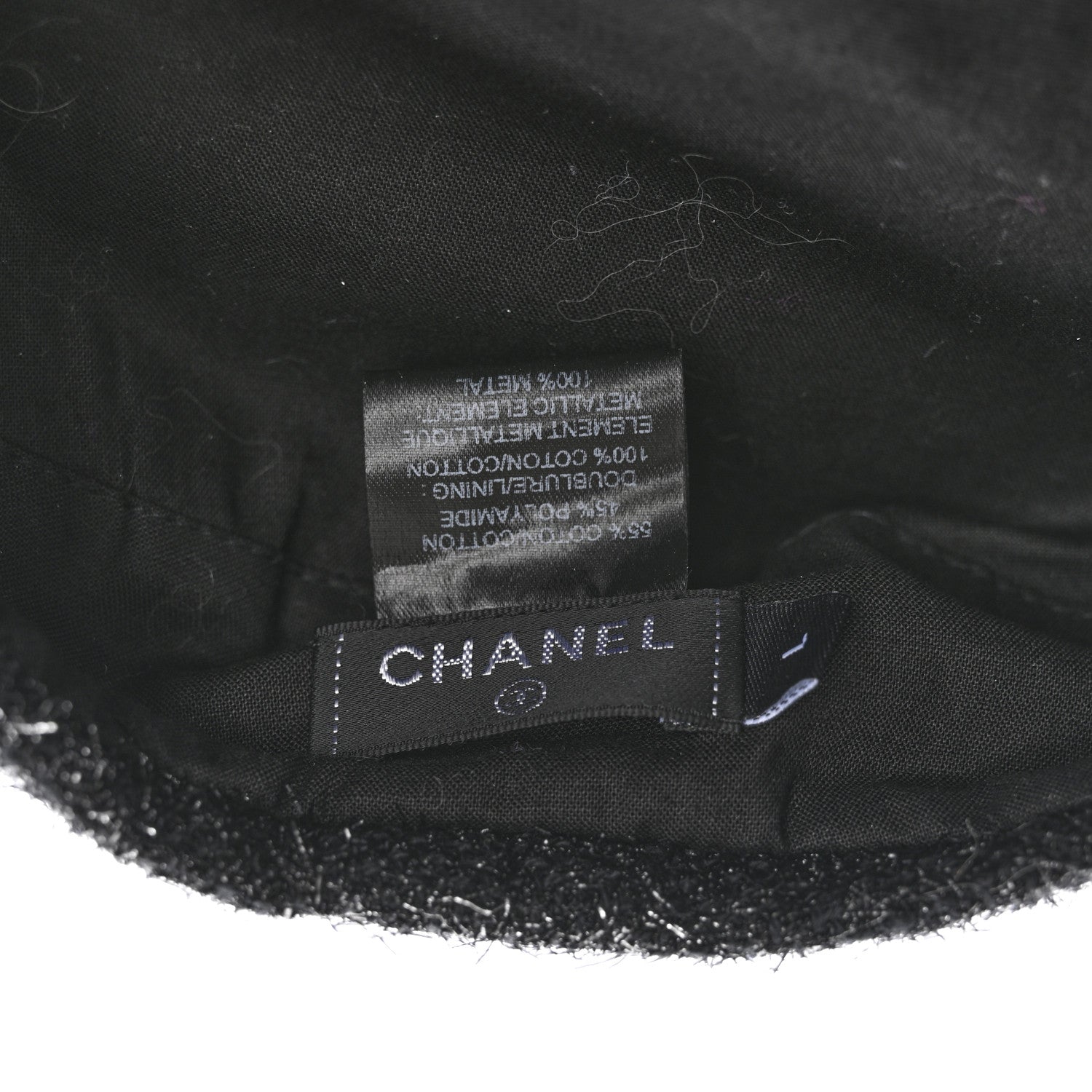 Chanel Cotton Metallic CC Beret L Black 8 of 8