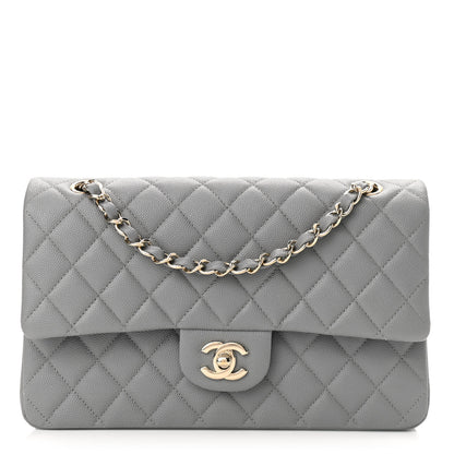 Chanel Caviar Quilted Medium Double Flap Grey 1 of 11