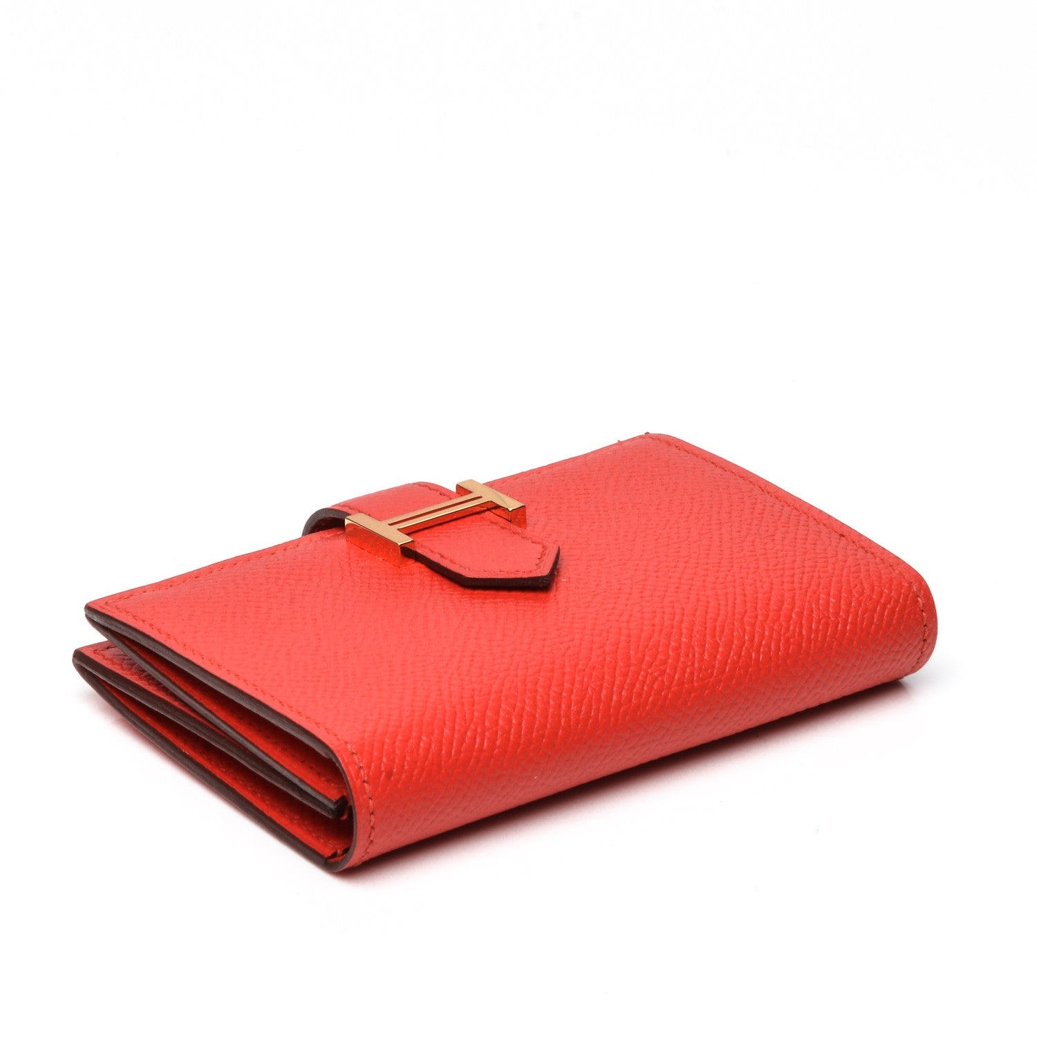 Hermes Epsom Bearn Card Holder Wallet Rouge Tomate 4 of 6