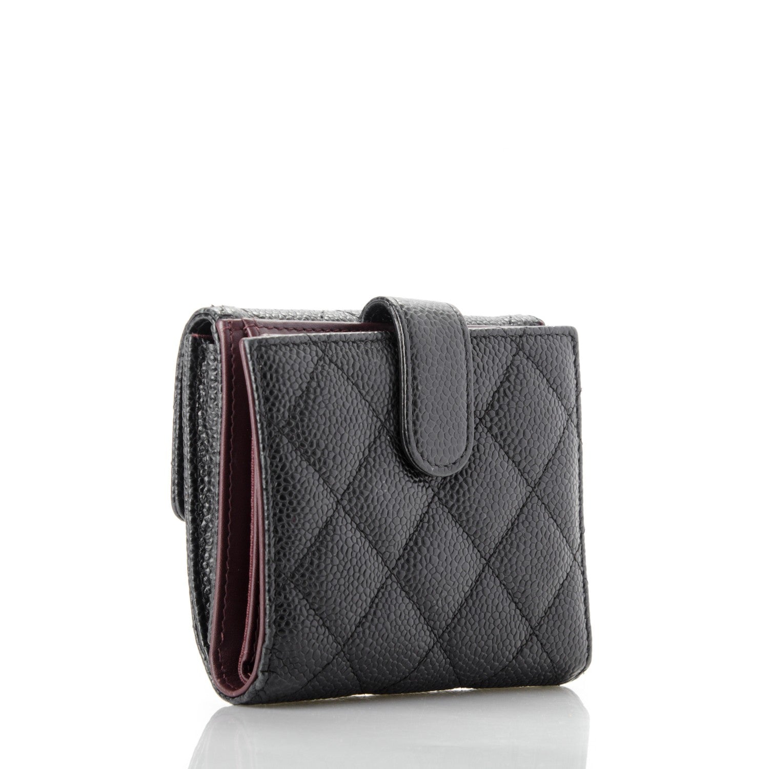 Chanel Caviar Quilted Compact French Flap Wallet Black 3 of 7