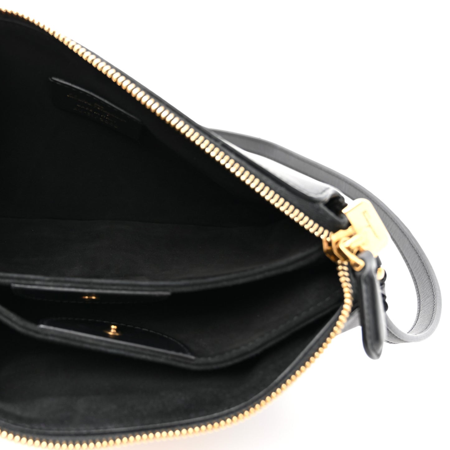 Calfskin Trapezio Shoulder Bag Black