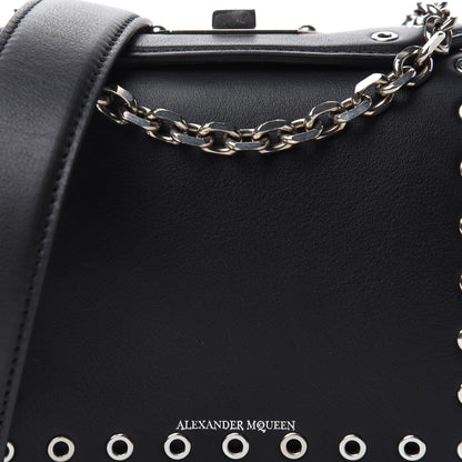 Alexander McQueen Fine Grain Goatskin Perforated Box Shoulder Bag 16 Black 11 of 11