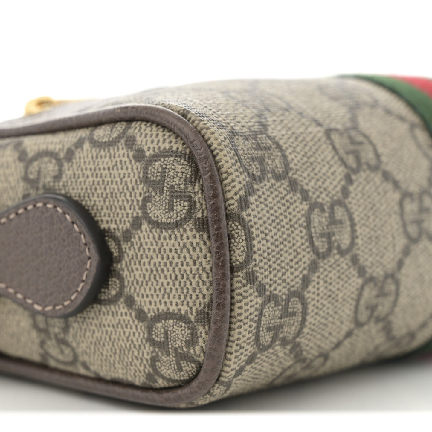 GG Supreme Monogram Web Mini Ophidia Shoulder Bag Brown
