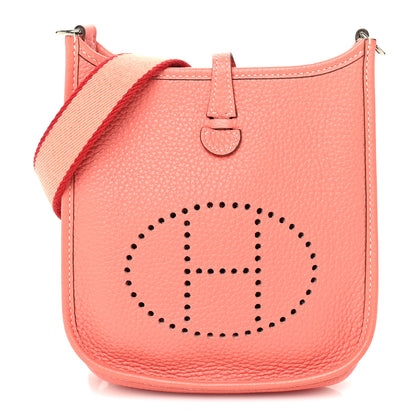 Hermes Taurillon Clemence Amazone Evelyne TPM Crevette Rouge Casaque 1 of 9