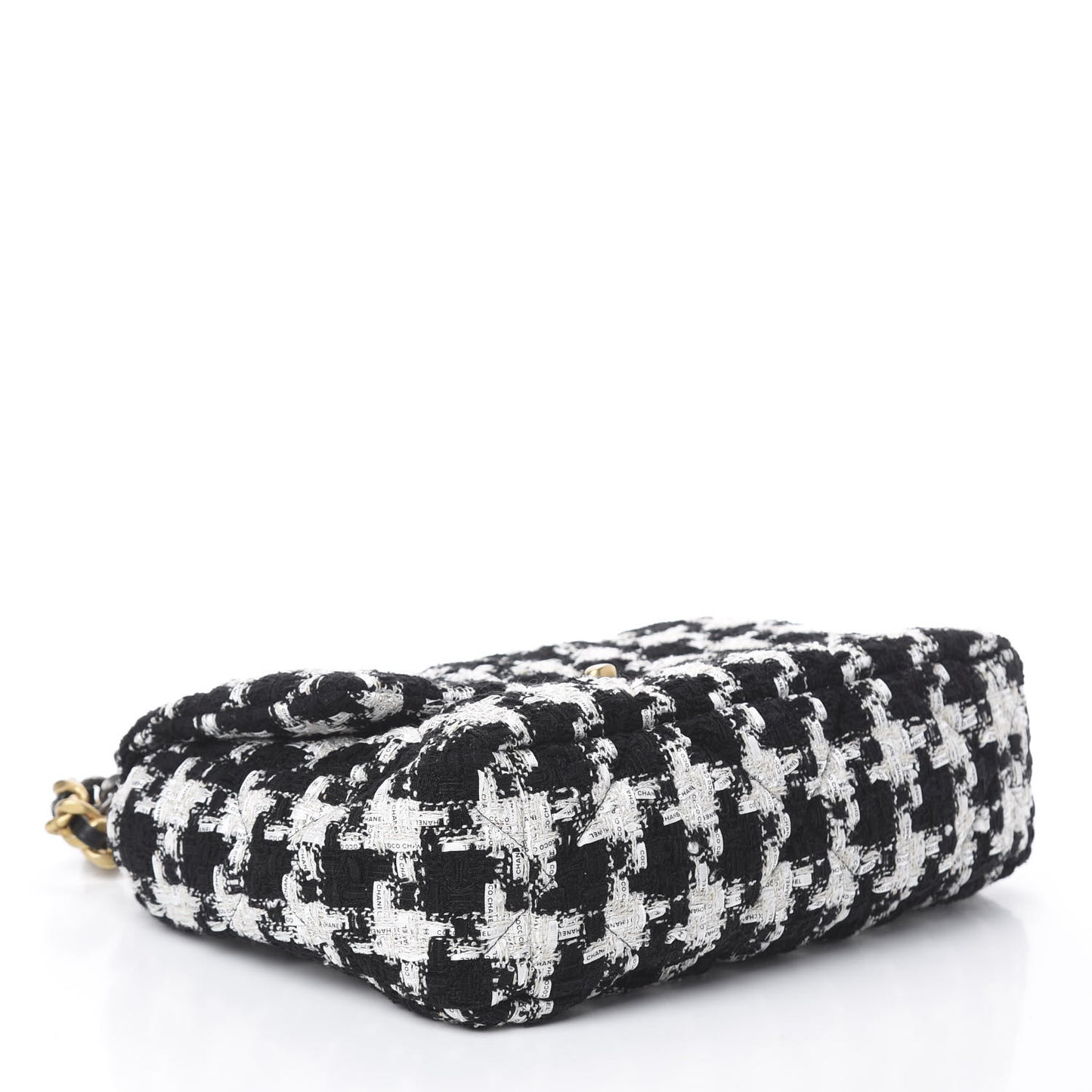 Tweed Quilted Medium 19 Flap Black Ecru White