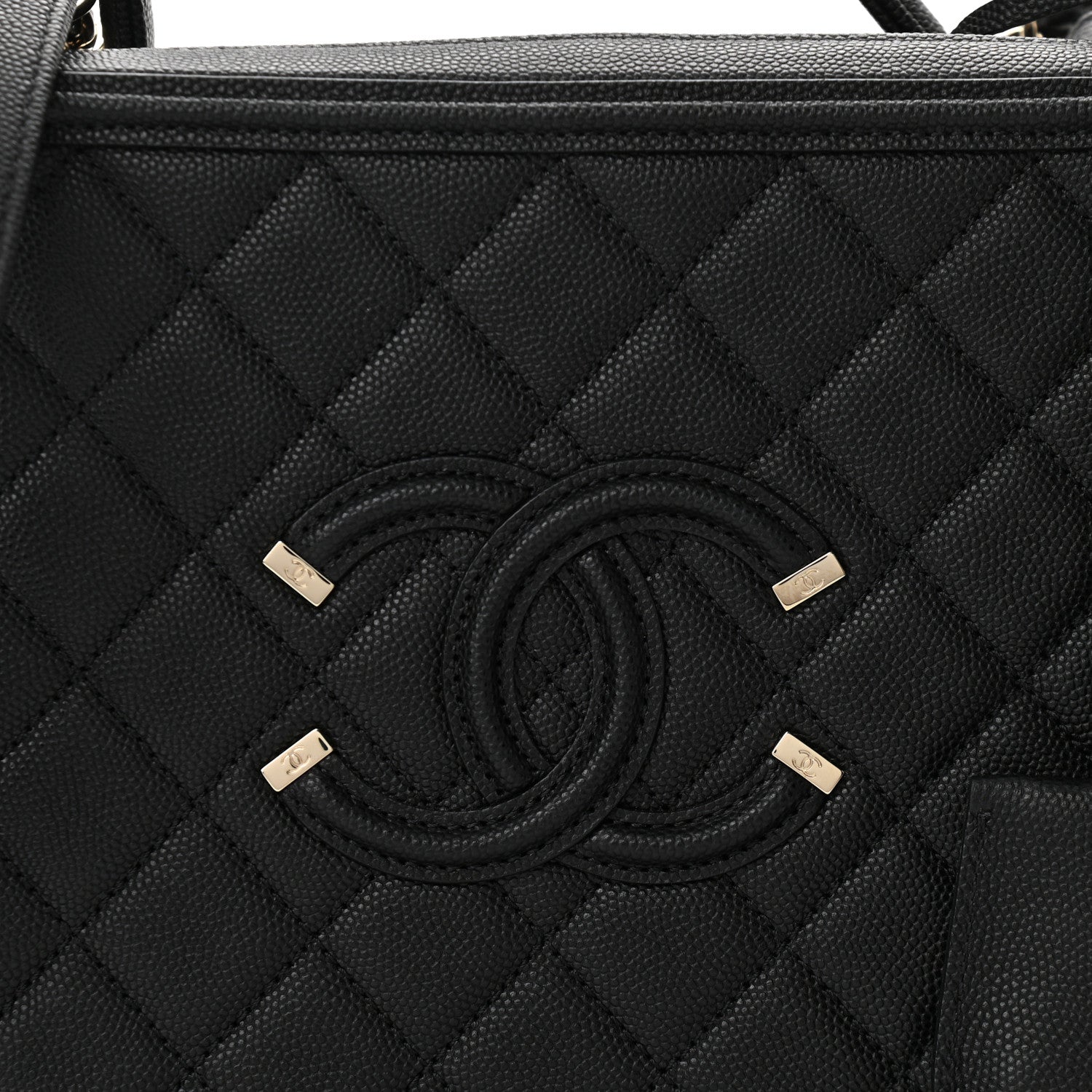 Chanel Caviar Quilted Large CC Filigree Vanity Case Black 11 of 13