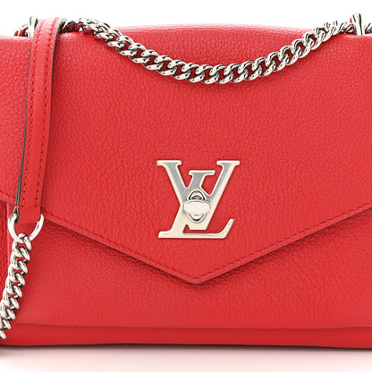 Louis Vuitton Soft Calfskin Mylockme Chain Bag BB Rubis 8 of 10