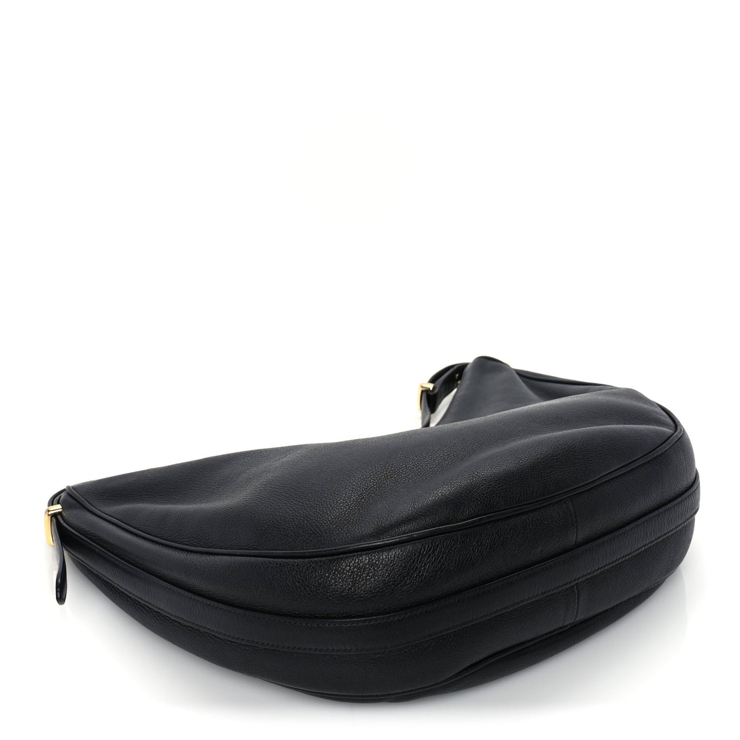 Soft Calfskin Arque Shoulder Bag  Black